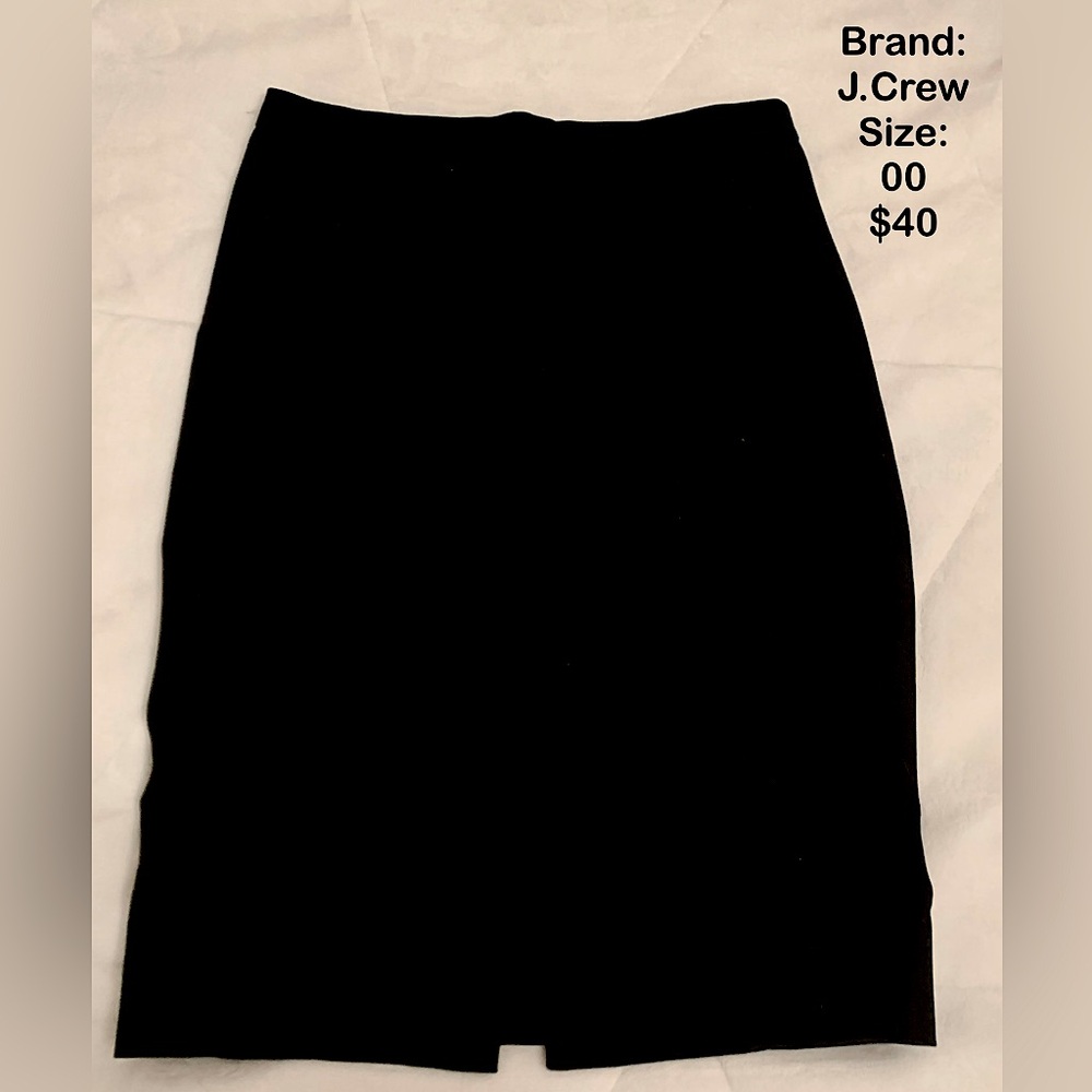 J.Crew Pencil Skirt, Size 00, Color Black